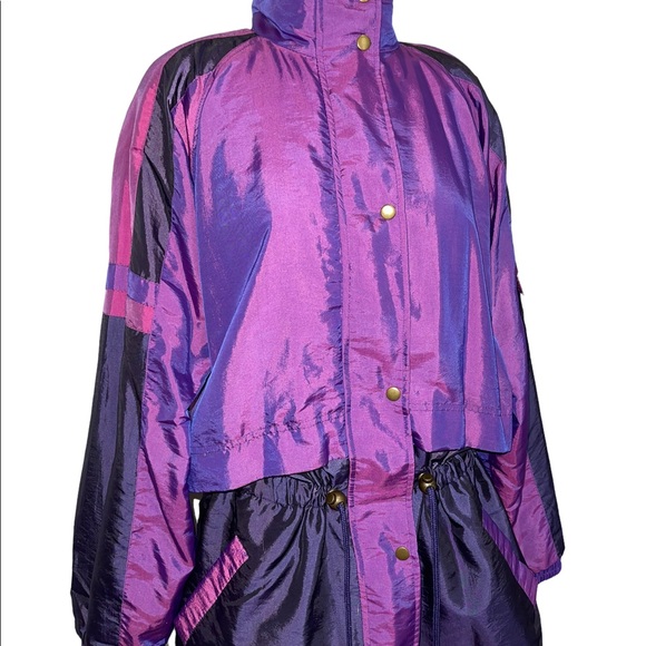 WILD! 90s Vintage Purple Iridescent Tracksuit | Size XL - Picture 10 of 16